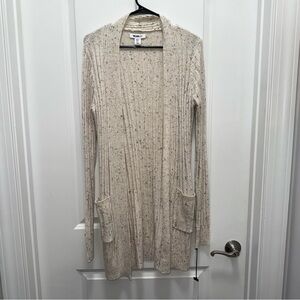 NWT William Rast Long Line Ribbed Fabric Cream Color Cardigan